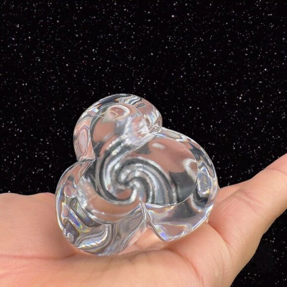 Vintage Dansk Clear Rose Blossom Flower Figurine Paperweight Made In Poland  3"T - Picture 7 of 11